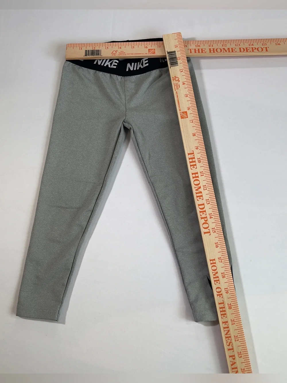 Nike Kids Gray Leggings with Black Logo Waistband